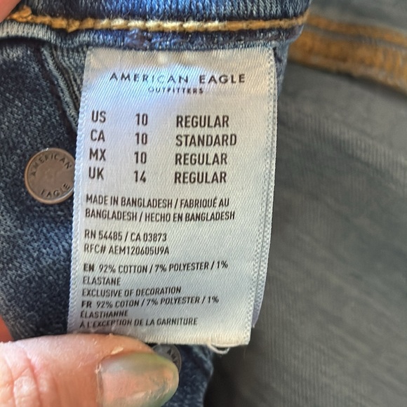 American eagle saior wide leg jeans size 10 regular - Picture 7 of 7